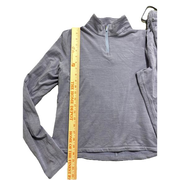 Allbirds Small Natural Run Tencel Merino Wool 1/4 Zip & Pants Set Purple Hush - Picture 4 of 12